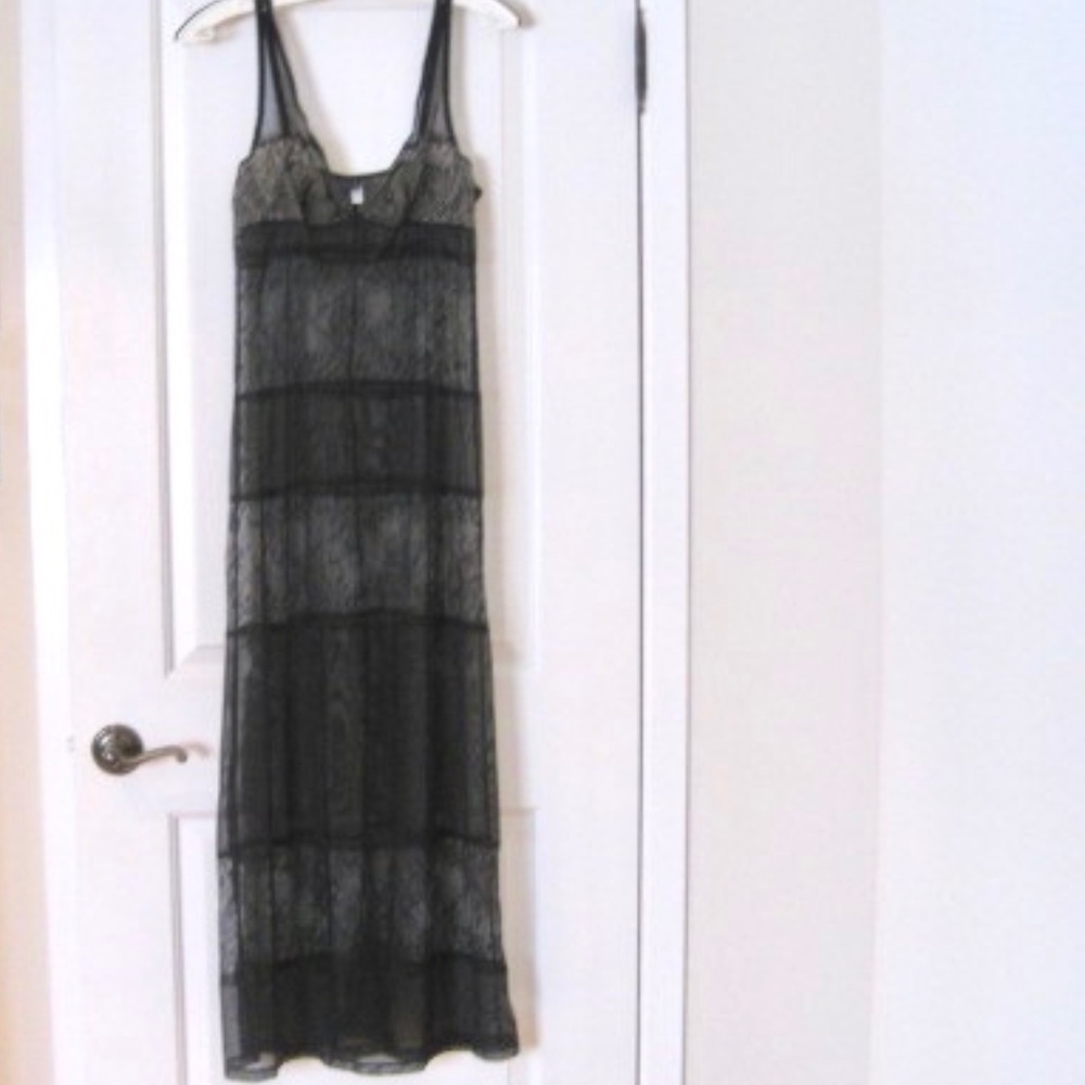 Blush Lingerie Maxi Lace/Mesh Dress